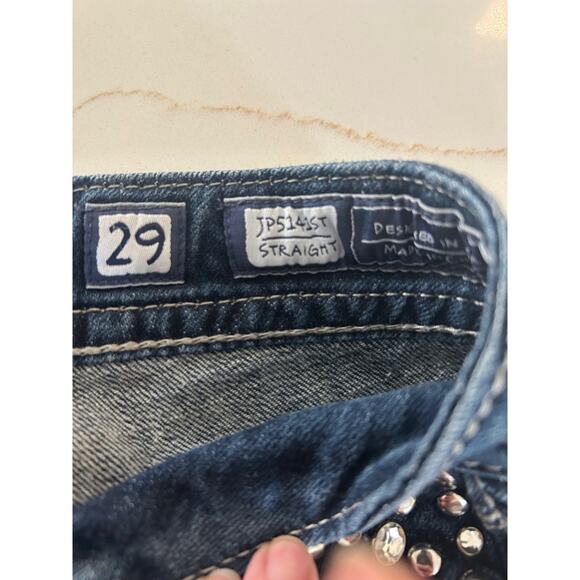 Miss Me Jeans Womens SZ29 Blue Straight Denim Flap Pocket Bling JP5141ST - Picture 7 of 10
